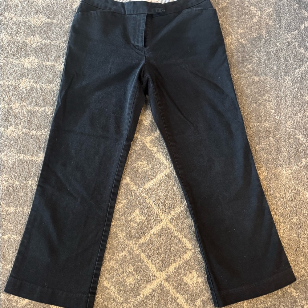 Tommy Hilfiger Black Straight-Leg cropped Women's Jeans
